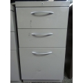 Grey Metal 3 Drawer Box Box File Pedestal